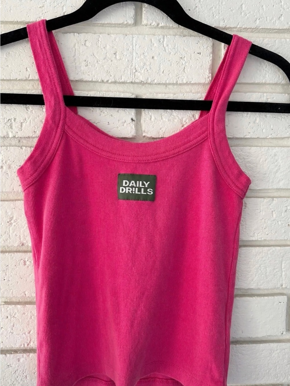 Daily Drills Hot Pink Ribbed Tank